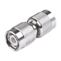 TNC Male to TNC Male Barrel Adapter, Nickel/ Gold/ PTFE.