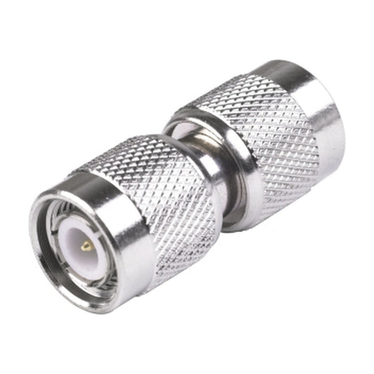 TNC Male to TNC Male Barrel Adaptor, Nickel/ Gold/ PTFE.