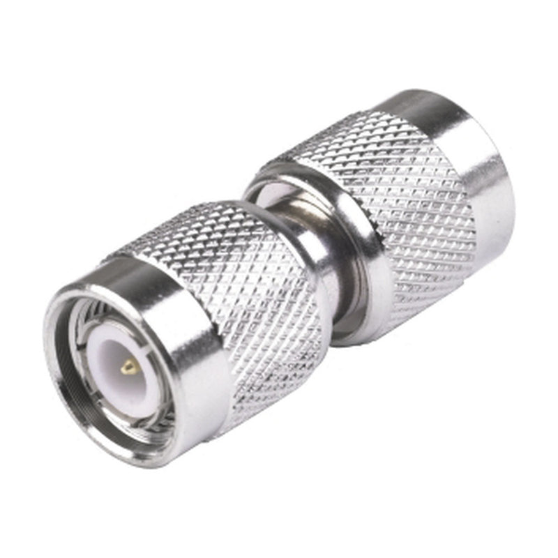 TNC Male to TNC Male Barrel Adapter, Nickel/ Gold/ PTFE.