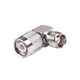 Adaptador de ángulo recto de conector TNC hembra a TNC macho, níquel/oro/PTFE.