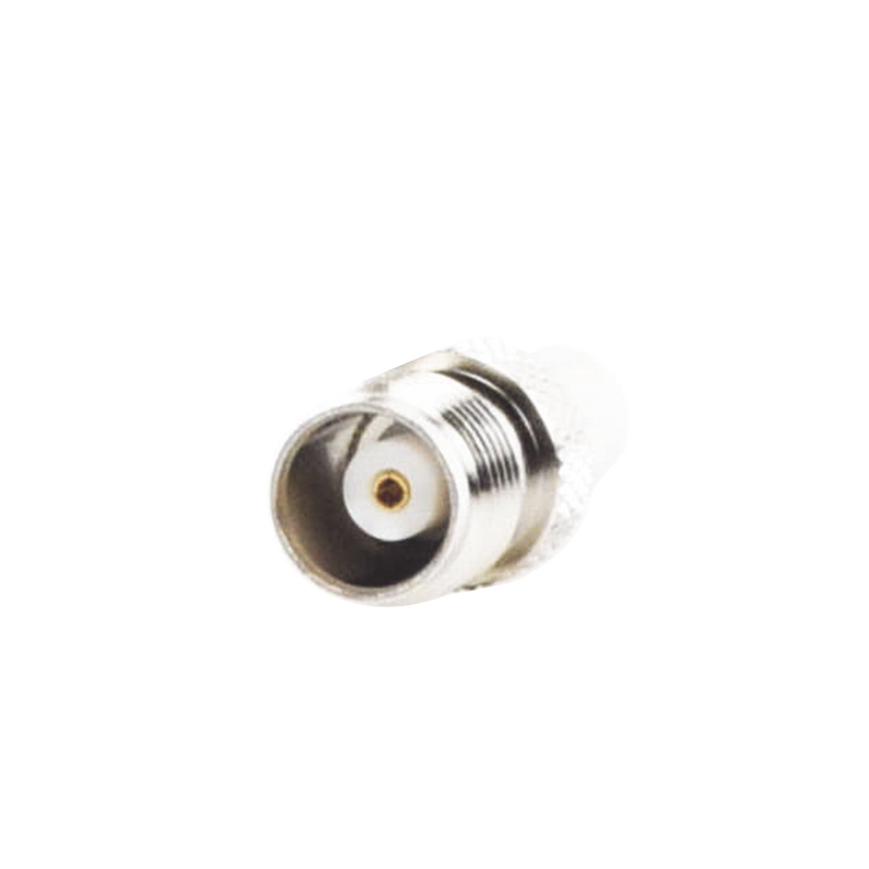 Straight Adapter from TNC Female Connector to SMA Male, Nickel/ Gold/ PTFE.