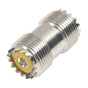 Adaptador de barril recto, de conector UHF hembra (SO-239) a UHF hembra (SO-239), níquel/plata/Dap.