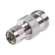 Adaptador recto de Mini-UHF macho a conector N hembra, níquel/oro/PTFE.