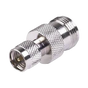 Adaptador recto de Mini-UHF macho a conector N hembra, níquel/oro/PTFE.