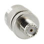 Adaptador recto de Mini UHF hembra a UHF macho (PL-259), níquel/oro/PTFE.