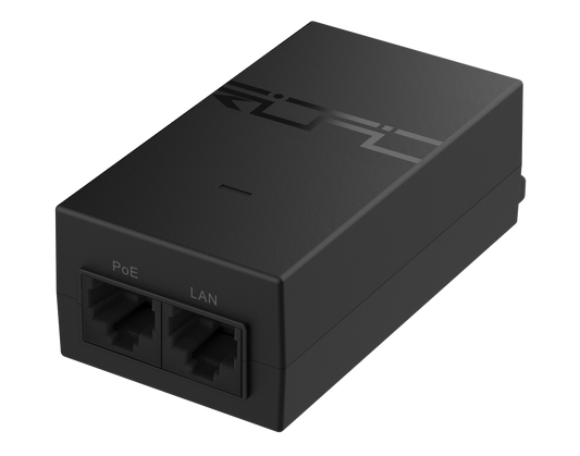 Passive PoE Injector, 1x 10/100/1000 Ethernet Port, 1x 10/100/1000 PoE Out Port, 24V DC, 12W, Ideal for Reyee Wireless Bridges