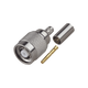 Reverse Polarity TNC Male Connector to Crimp on RG-58/U Cable, Nickel/ Gold/ PTFE.