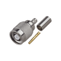 Reverse Polarity TNC Male Connector to Crimp on RG-58/U Cable, Nickel/ Gold/ PTFE.
