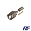Conector macho TNC de polaridad invertida para crimpar en cable RG-142/U, níquel/oro/PTFE.