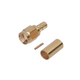 Reverse Polarity SMA Male connector for RG-142/U cable crimp, Gold/Gold/PTFE.