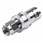 Adaptador recto de conector SMA macho a BNC hembra, níquel/oro/PTFE.