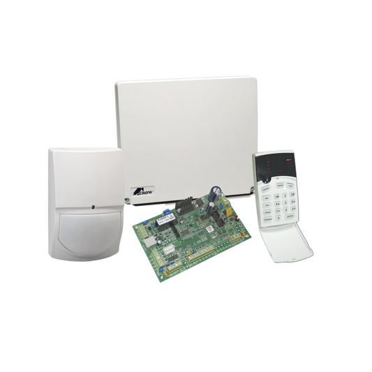 Residential/Commercial Hybrid Alarm Panel 4 to 8 Zones, Wireless Zone Support, Supplied with LEDs Keypad and a Digital Motion Detectors SWANQUAD