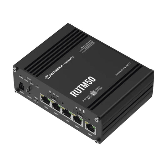 5G Dual-SIM Router, up to 3.4 Gbps, RUTM50000000, 4 Ethernet Ports + 1 WAN Port, Wi-Fi Wave-2 802.11ac up to 867 Mbps, USB, Certificates: FirstNet, AT&T, T-Mobile Verizon