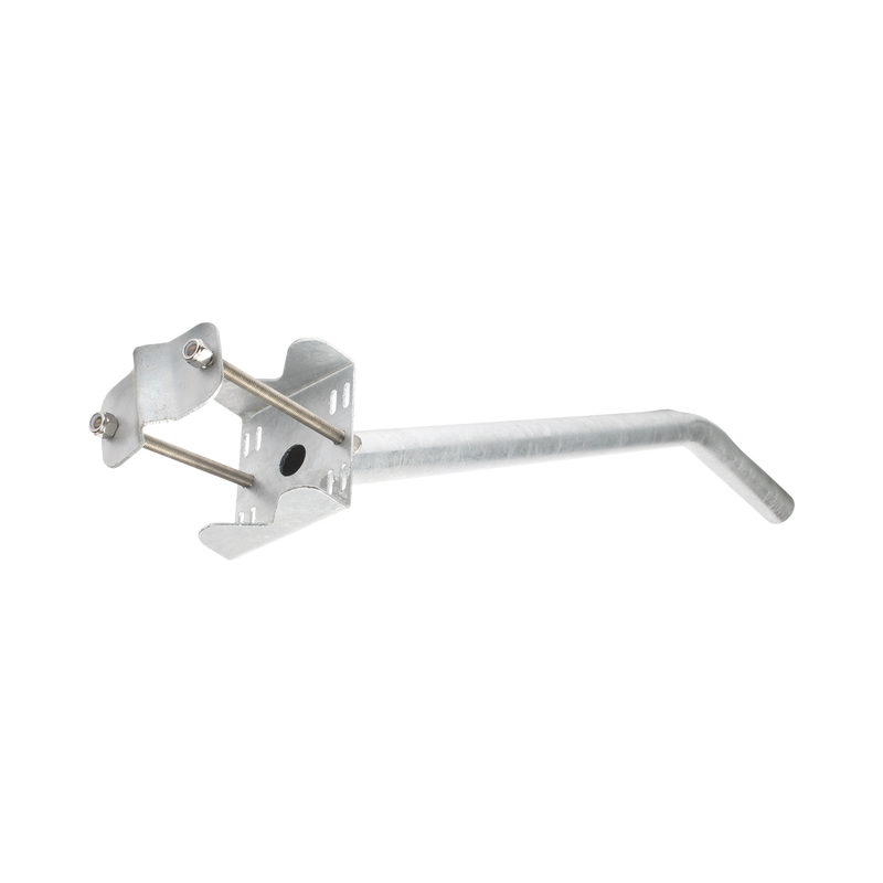 Galvanized Arm for Lamp 2" Diameter with Clamp for Post up to 3" Diameter
