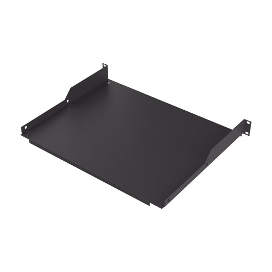 Tray for Supporting Equipment in 19 in Rack, 13.4 in Depth, Black, 1U