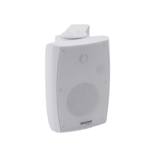 4'+1.5' Two Way Wall Mounted Speaker | 2.5W-20W | For 70/100V and 8ohm Audio Systems | ABS Body | Metal Grille and Bracket | White Color