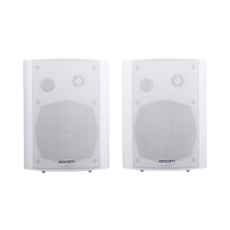 RMS 20Wx2@8ohm Active Wall Mount Speaker plus 20W Passive, ABS body, Metal Grille & Mounting Bracket, 5"+1.5" , White Color