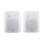 RMS 20Wx2@8ohm Active Wall Mount Speaker plus 20W Passive, ABS body, Metal Grille & Mounting Bracket, 5"+1.5" , White Color