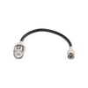 Jumper Adapter with Mini UHF Male Connector to UHF Female (SO-239), Nickel/Gold and Silver/Delrin.