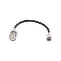 Jumper Adapter with Mini UHF Male Connector to UHF Female (SO-239), Nickel/Gold and Silver/Delrin.
