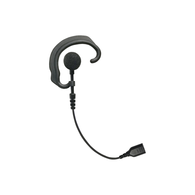 Braided Fiber soft ear hook Speaker and 2-Pin Snap Connection. Requires the 1 or 2 lapel mic cable SNAP Series.