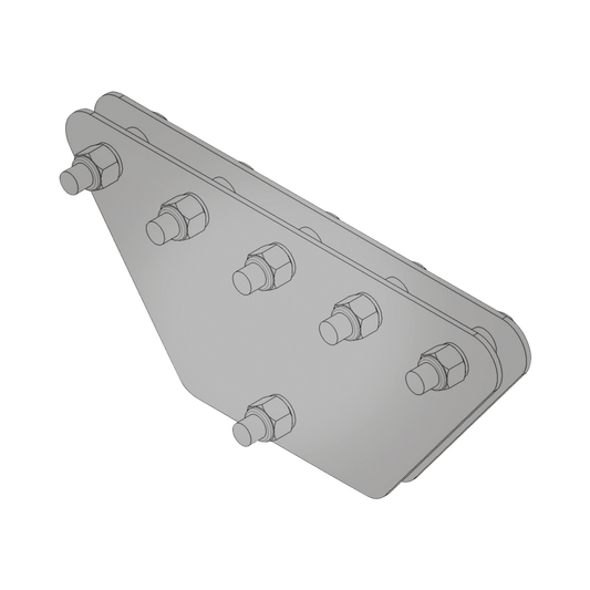 Equalizing Plates with Screws and Spacers, for 5 Guyed. Hot-dip Galvanized 7.87 x 7.87 x 19.68 in