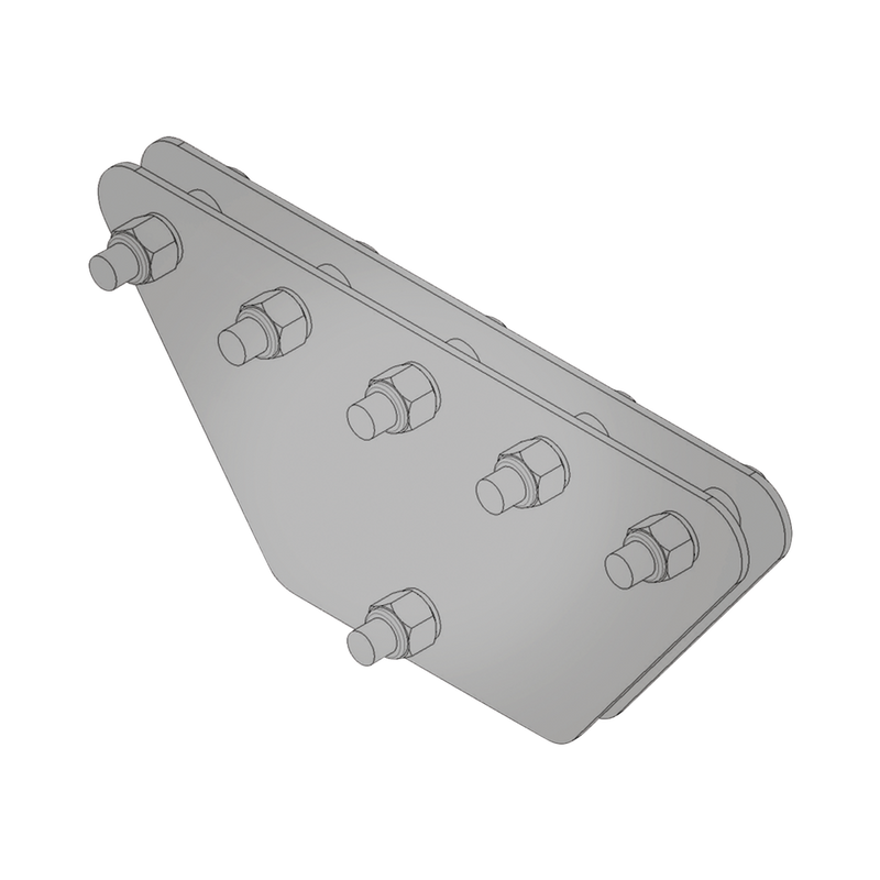 Equalizing Plates with Screws and Spacers, for 5 Guyed. Hot-dip Galvanized 7.87 x 7.87 x 19.68 in