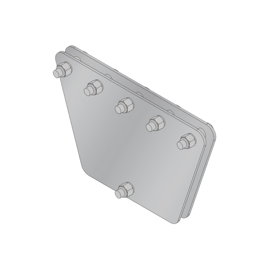 Equalizer Plate with Screws and Separators, for 5 Guyed Wires. Hot-dip Galvanized (7.87 x 7.87 x 19.69 in).