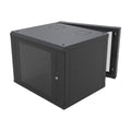 19' 12U Swing-out Wall Mounted Cabinet, Tempered Glass Window