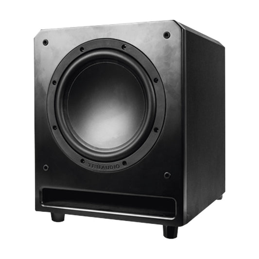 Powered slot subwoofer with 10in driver, 150W internal amplifier.