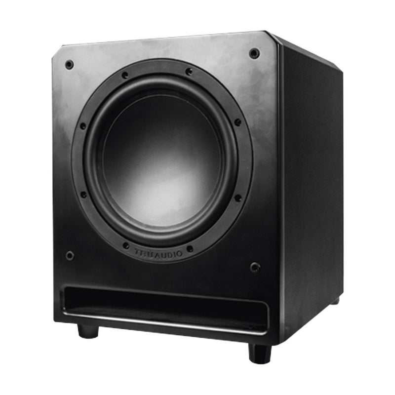 Powered slot subwoofer with 10in driver, 150W internal amplifier.