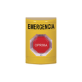 Emergency Button in Spanish, Yellow Color, Hold Action, Rotate to Reset, Multi-color LED