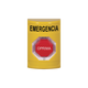 Emergency Button in Spanish, Yellow Color, Hold Action, Rotate to Reset, Multi-color LED