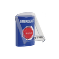 Emergency Button English Text with Polycarbonate Protective Cover, Key Reset and Horn