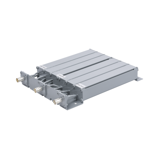UHF SYSCOM Duplexer, 6 Cavities for 440-470 MHz, 50 Watt, 5 MHz Split, Reject Band, BNC Females.