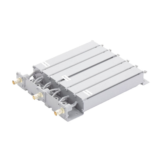 UHF SYSCOM Modified Duplexer, 6 Cavities for 470-490 MHz, 50 Watt, 5 MHz Split, Reject Band, BNC Females.