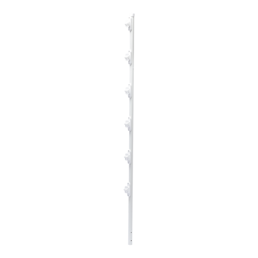 1.4 M Pole for Electrified Fence, Galvanized Pole 18 Gauge of 1' Diameter with 6 Insulators. Color: White.