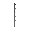 3.9 ft Pole for Electrified Fence, Galvanized Pole 18 Gauge of 1' Diameter with 5 Insulators. Color: black.