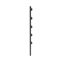 3.9 ft Pole for Electrified Fence, Galvanized Pole 18 Gauge of 1' Diameter with 5 Insulators. Color: black.