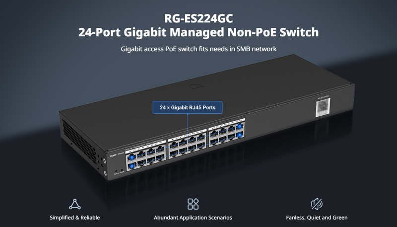24-Port Gigabit Smart Cloud Managed Non-PoE Switch, Automatic Loop Prevention Ensures Service Continuity