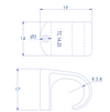 Grapas para conductores redondos, color gris, 14 mm (100 unidades) (3105-00100)