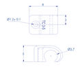 Grapas para conductores redondos, color natural, 3mm (100 unidades) (3101-00100)