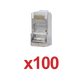 Pack of 100 RJ45 connectors for category 5E UTP cable