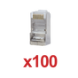 Pack of 100 RJ45 connectors for category 5E UTP cable