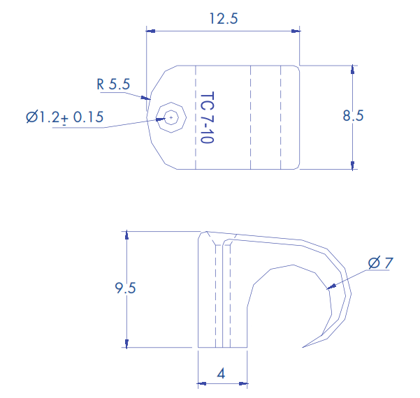 Staples for Round Conductors, Black Color, 7mm (100 Pcs) (3103-00100)