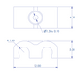 Double Staples for Round Conductors, Natural Color, 4mm (100 pcs) (3401-00100)