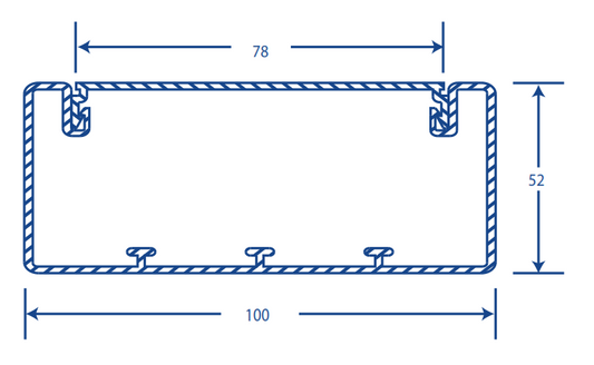 Surface Raceway White, 100 x 52 x 2500mm (5501-01250)