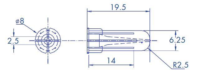 White Wall Anchor 3/16" for Screw 8mm x 3/4" (100 pcs) (1101-01100)