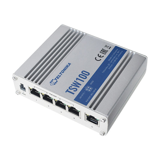 Unmanaged PoE Industrial Switch, TSW100000010, 5 Gigabit Ports with 4 Ports PoE+ 802.3af/at (120W)