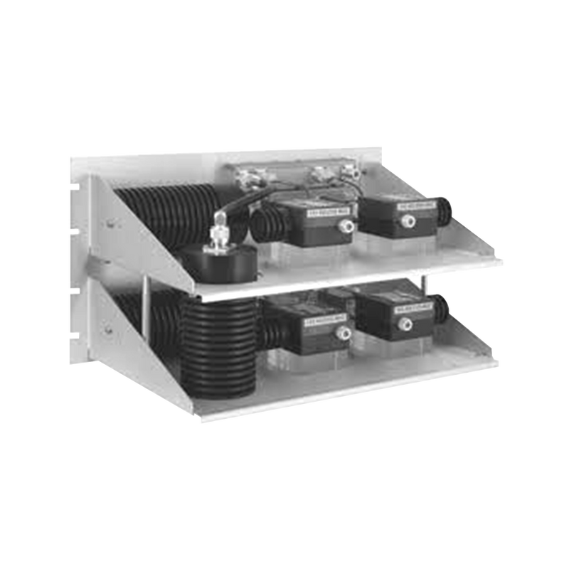 Hybrid Combiner for 19" Rack, 400-512 MHz, 2 Channels, Dual Isolator, 100/150 Watt, N-Female.